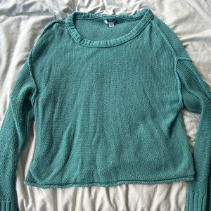 American Eagle Outfitters Sea Green Crew Neck Sweater